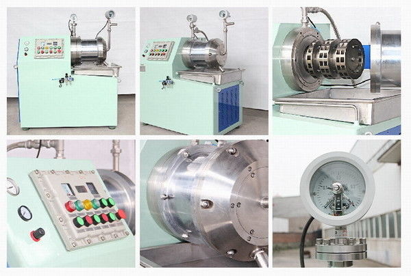 8 Liters Horizontal Turbo Type Bead Mill Machine For Wet Grinding Particle Size